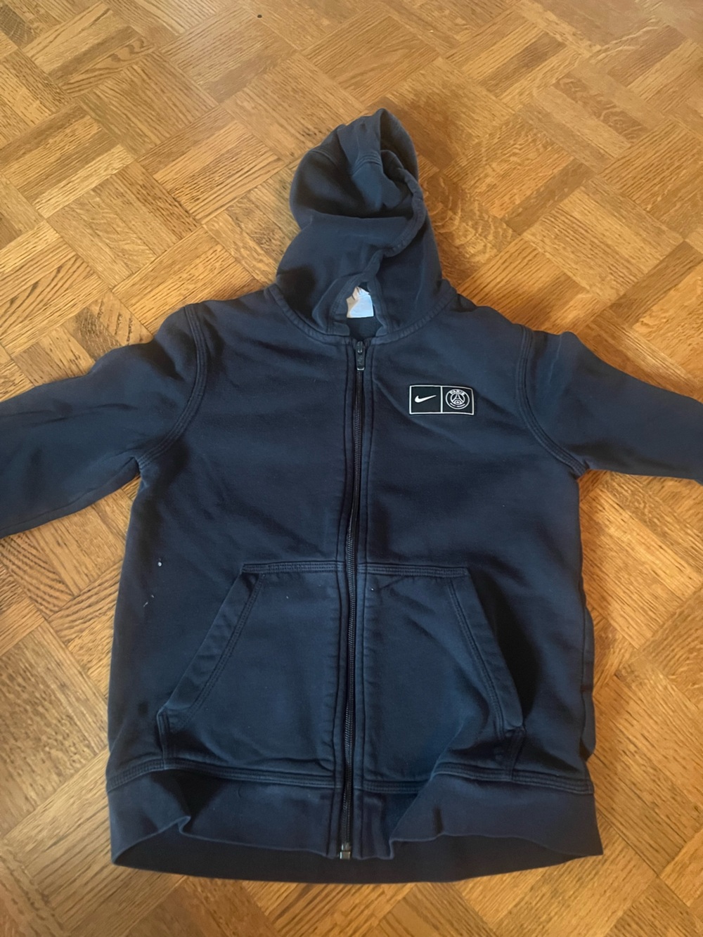 Nike Kids PSG black Full-Zip Hoodie with Front Pockets